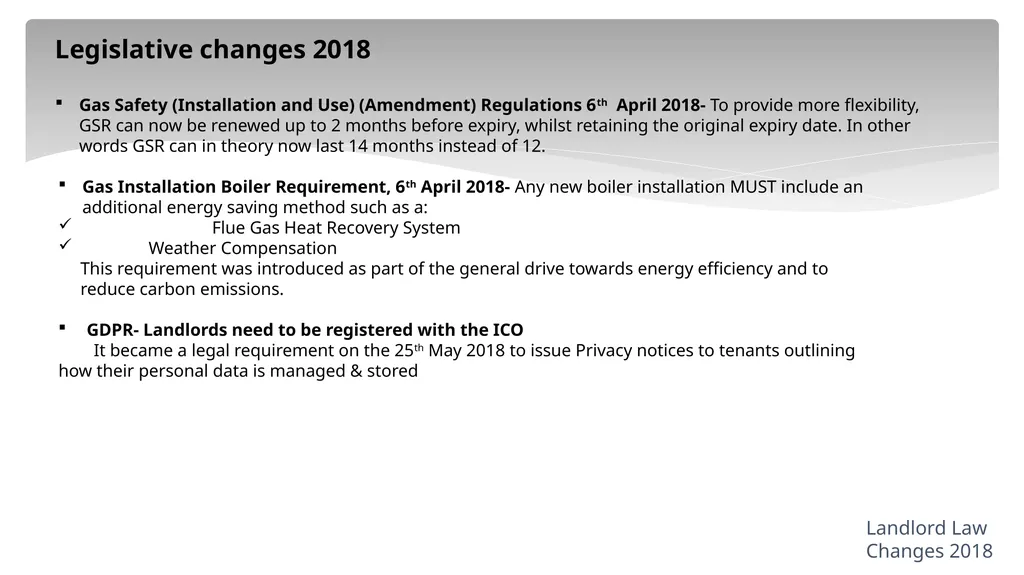 “Recent Changes to Housing Legislation a quick - slide 5 of 16