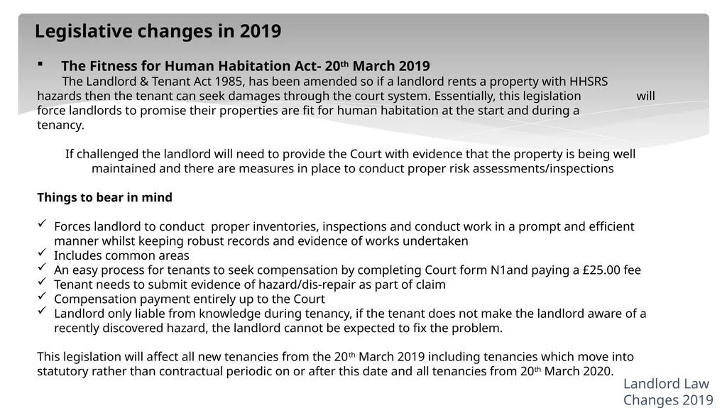 “Recent Changes to Housing Legislation a quick - slide 10 of 16