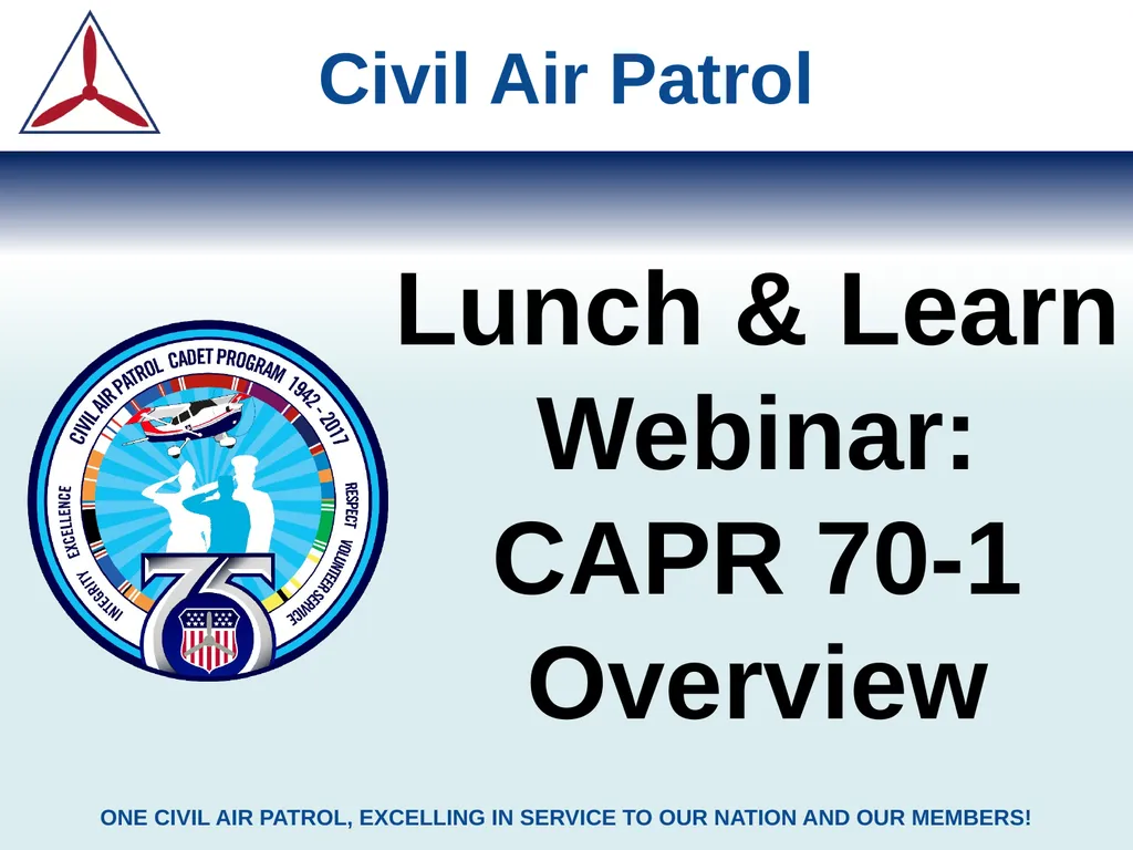 Lunch & Learn Webinar: CAPR 70-1 Overview Civil - slide 1 of 22