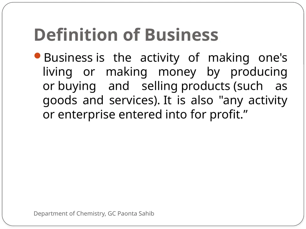 CHAPTER 3:BUSINESS BASICS AND CHEMISTRY IN - slide 3 of 12