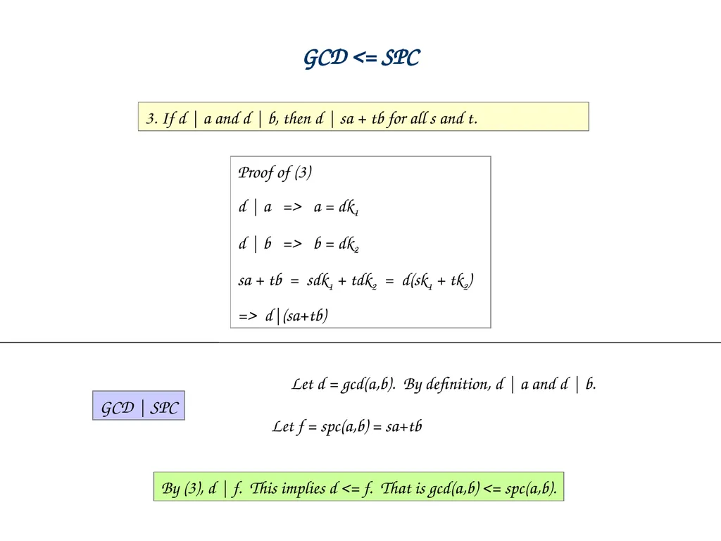Linear Combination vs Common Divisor Greatest - slide 3 of 45