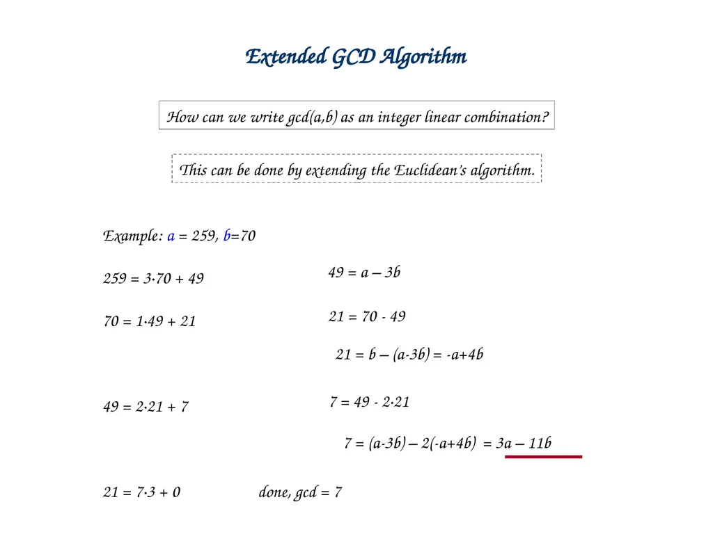 Linear Combination vs Common Divisor Greatest - slide 5 of 45