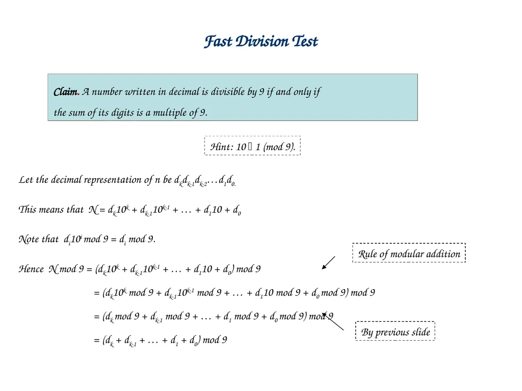 Linear Combination vs Common Divisor Greatest - slide 43 of 45