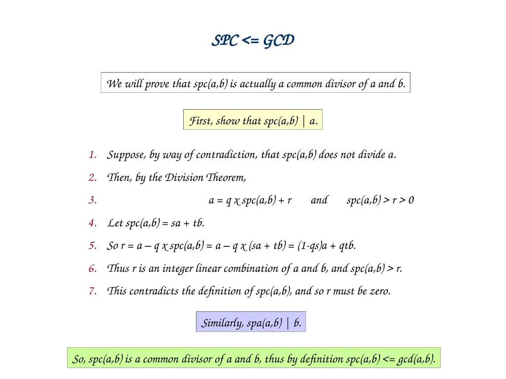 Linear Combination vs Common Divisor Greatest - slide 4 of 45
