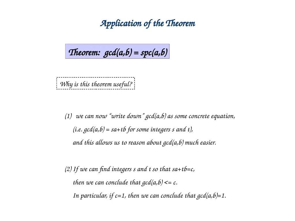 Linear Combination vs Common Divisor Greatest - slide 8 of 45
