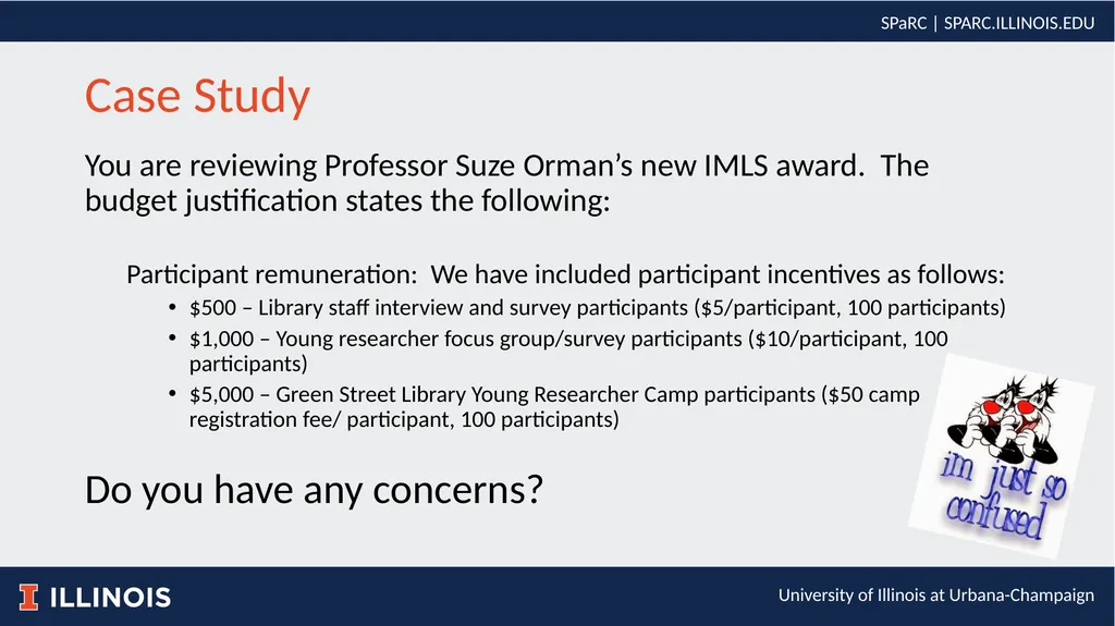 Participant Support vs. Human Subject Payments - slide 8 of 14