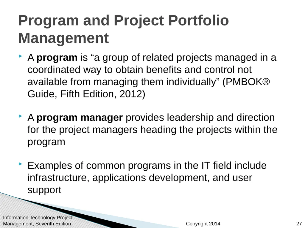Chapter 1: Introduction to Project Management - slide 27 of 52