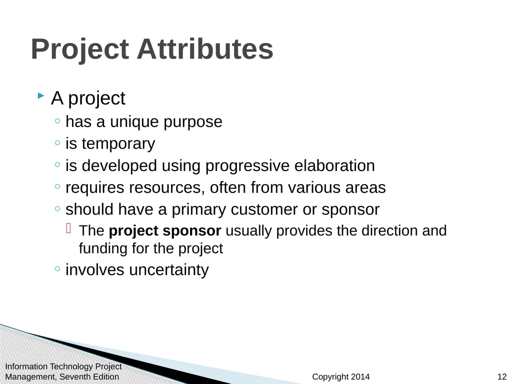 Chapter 1: Introduction to Project Management - slide 12 of 52