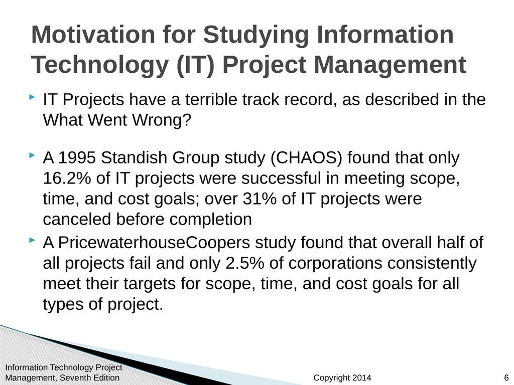 Chapter 1: Introduction to Project Management - slide 6 of 52