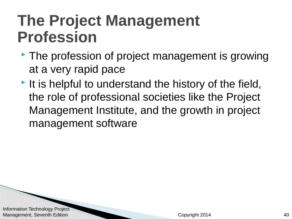 Chapter 1: Introduction to Project Management - slide 40 of 52