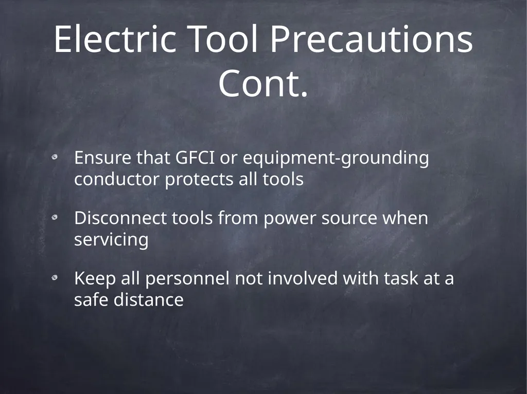 Hand & Power Tool Safety This material was - slide 18 of 37