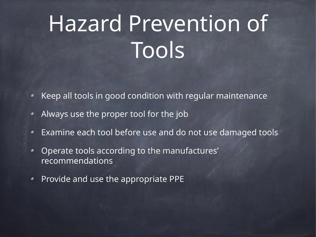 Hand & Power Tool Safety This material was - slide 4 of 37