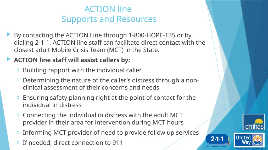 Adult Crisis Telephone Intervention and Options - slide 16 of 25
