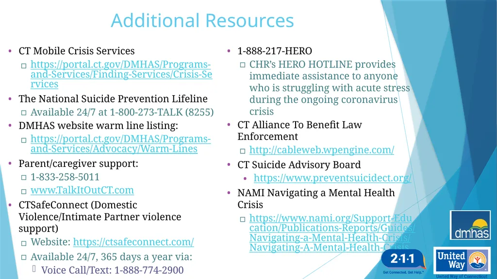 Adult Crisis Telephone Intervention and Options - slide 24 of 25