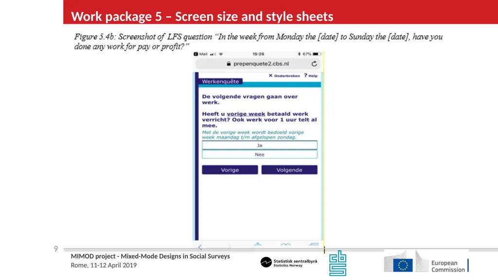 WP5 Deliverable 4 - Summary results from testing - slide 9 of 22