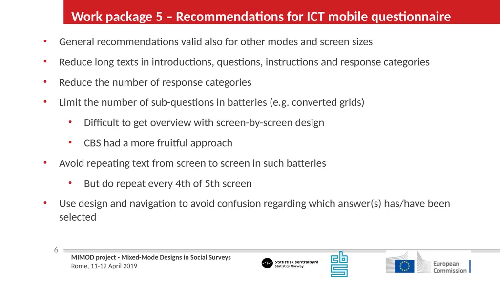 WP5 Deliverable 4 - Summary results from testing - slide 6 of 22