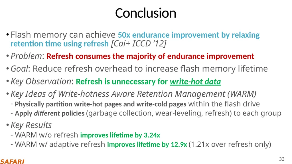 Improving NAND Flash Memory Lifetime with - slide 33 of 35