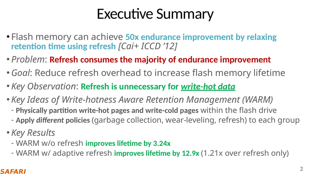 Improving NAND Flash Memory Lifetime with - slide 2 of 35
