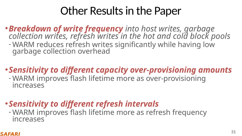 Improving NAND Flash Memory Lifetime with - slide 31 of 35