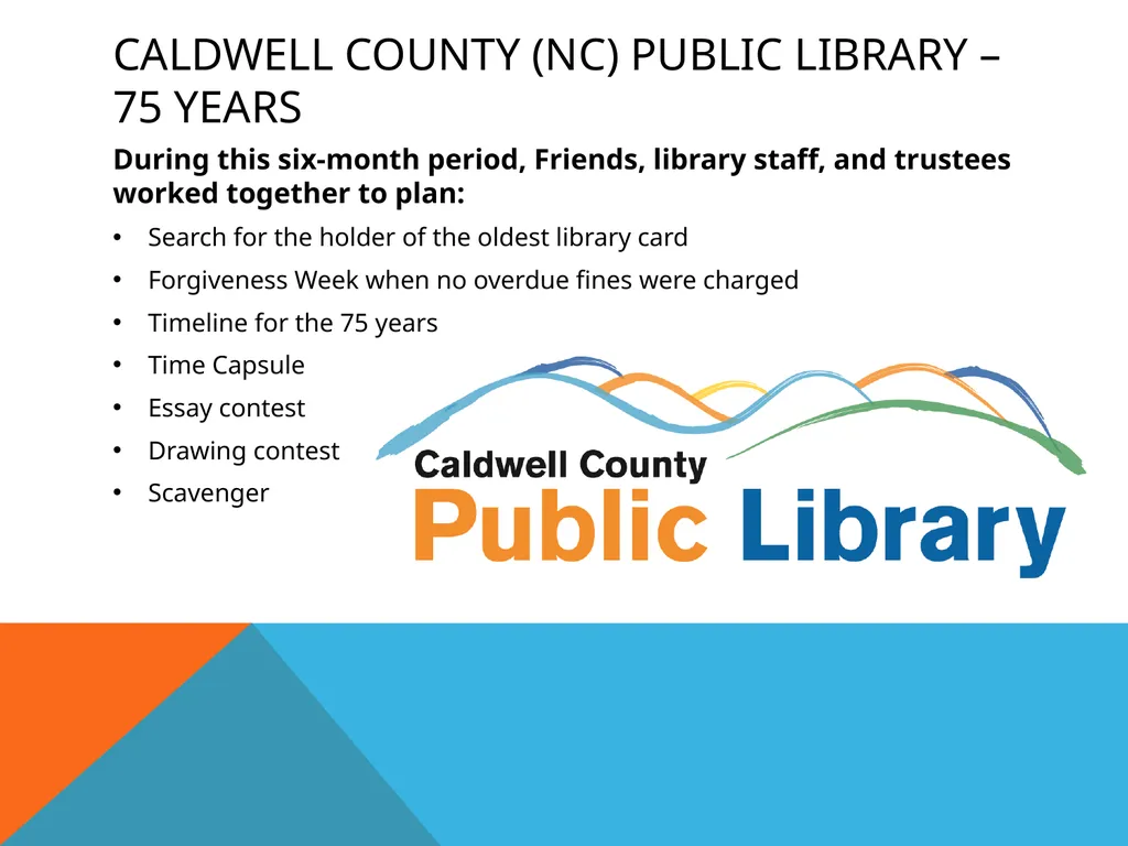 Library Milestones Celebrating your library’s - slide 11 of 14