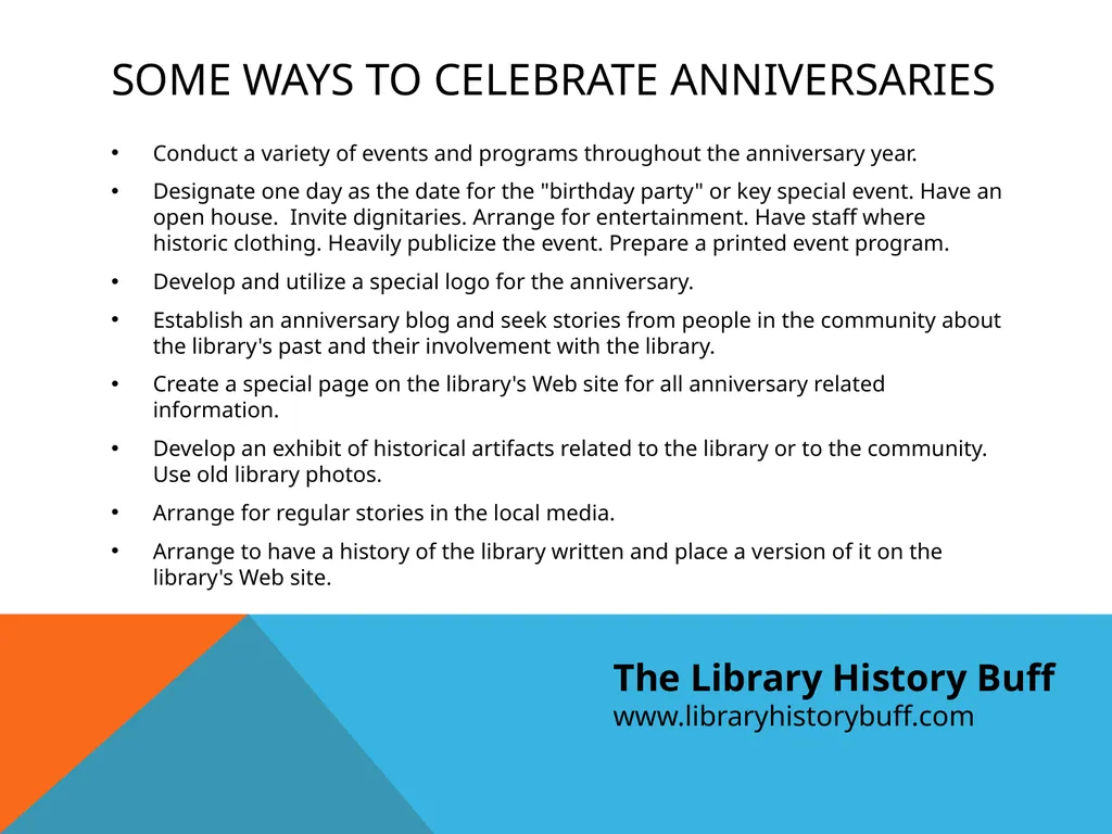 Library Milestones Celebrating your library’s - slide 13 of 14