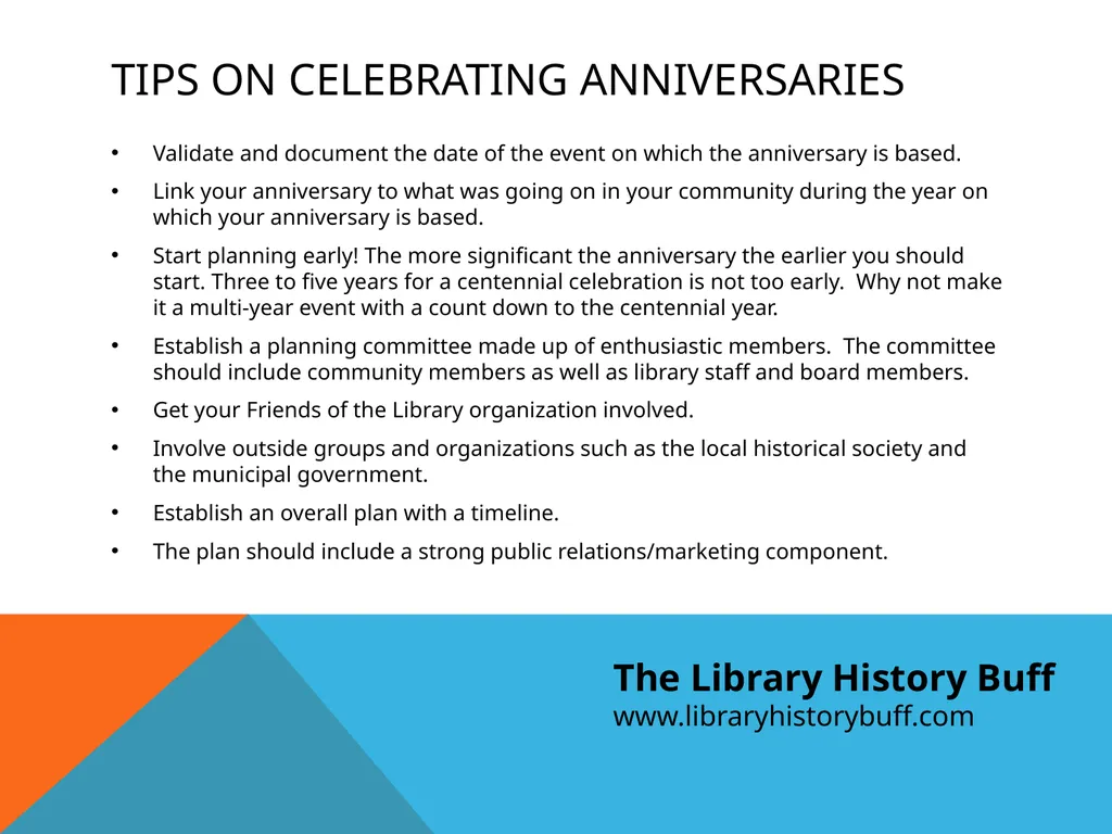 Library Milestones Celebrating your library’s - slide 12 of 14