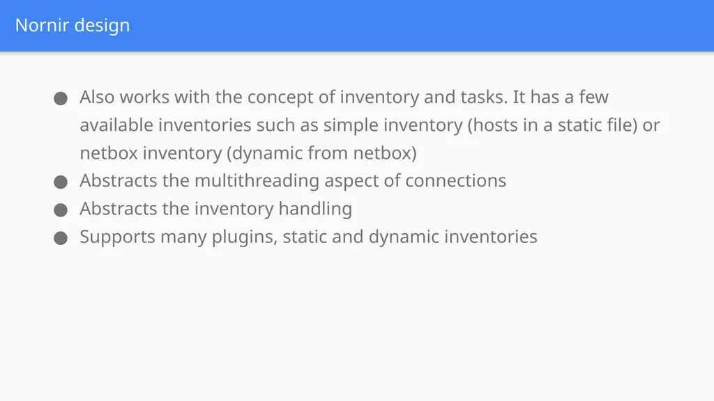 From Ansible to Nornir: sailing from a network - slide 10 of 18