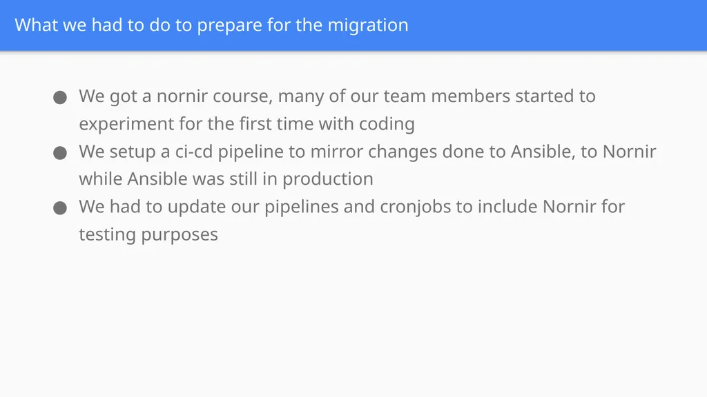 From Ansible to Nornir: sailing from a network - slide 13 of 18