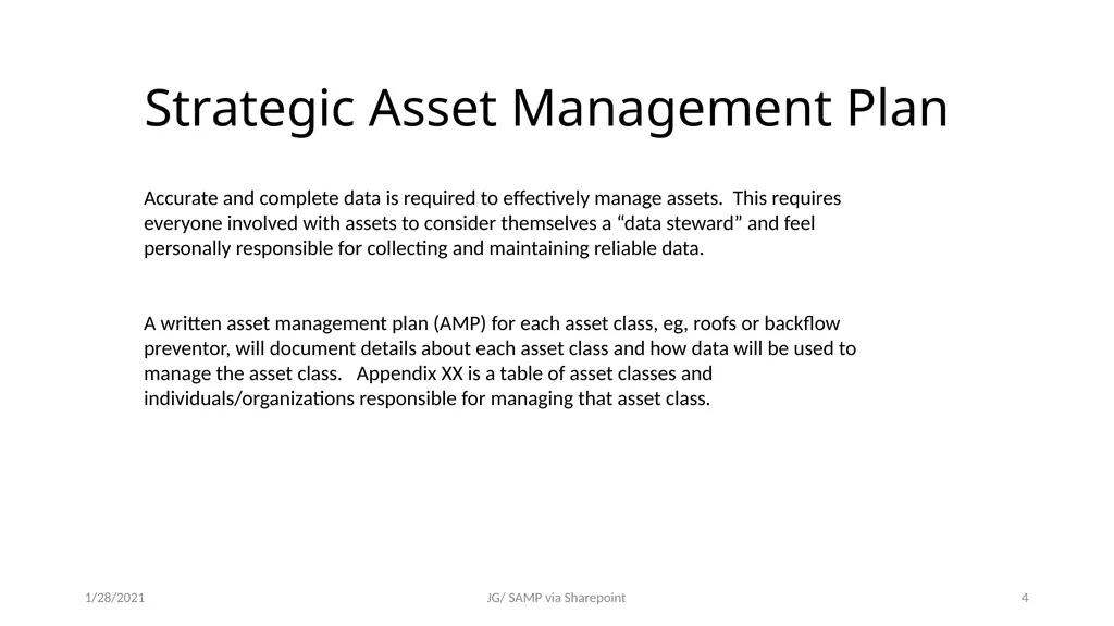 Strategic Asset Management Steps to creating a - slide 4 of 7
