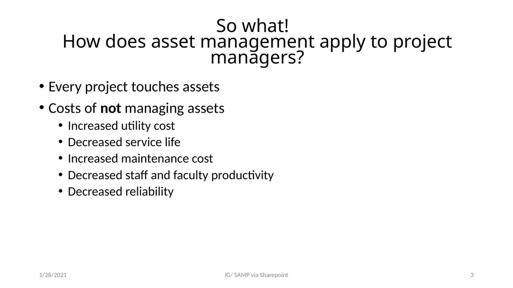 Strategic Asset Management Steps to creating a - slide 3 of 7