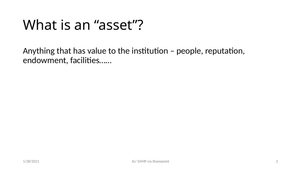 Strategic Asset Management Steps to creating a - slide 2 of 7