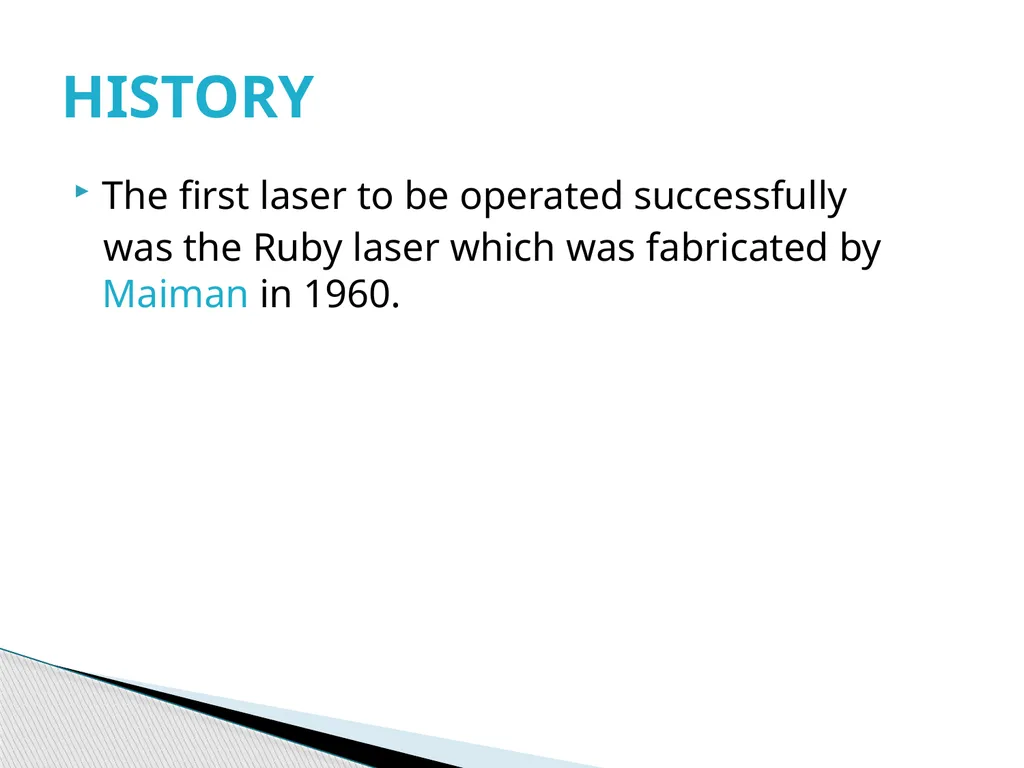 RUBY LASER HISTORY CHARACTERSTICS CONSTRUCTION - slide 3 of 9