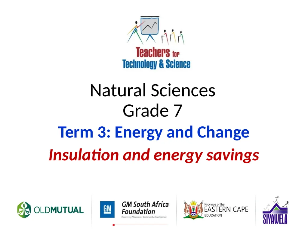 Natural Sciences Grade 7 Term 3: Energy and Change - slide 1 of 9