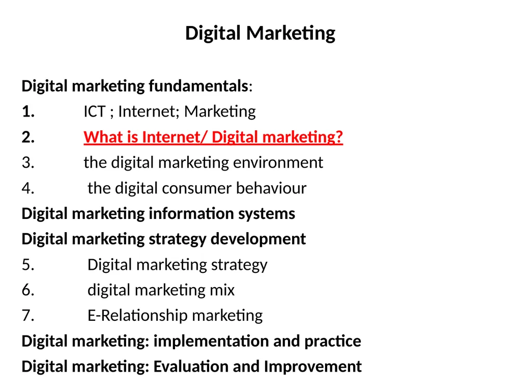 Digital Marketing Digital marketing fundamentals: - slide 1 of 41