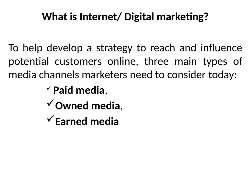 Digital Marketing Digital marketing fundamentals: - slide 21 of 41