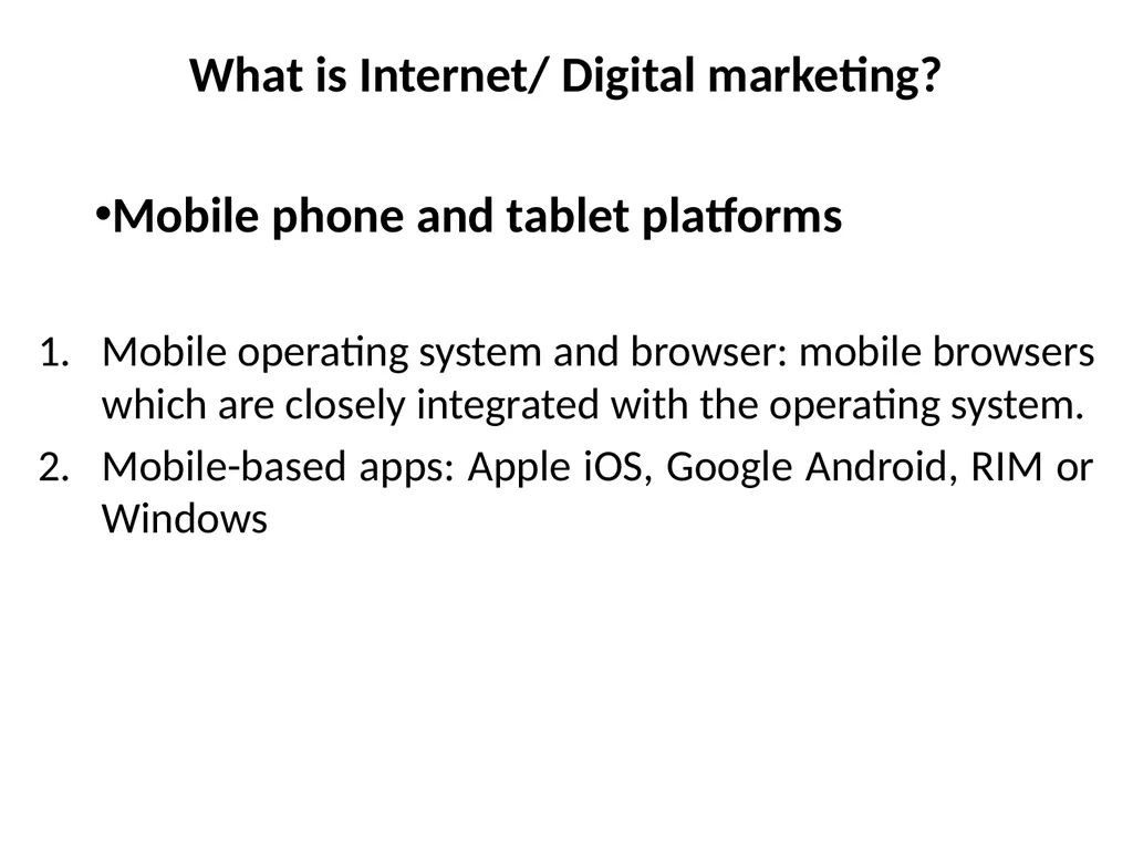 Digital Marketing Digital marketing fundamentals: - slide 27 of 41