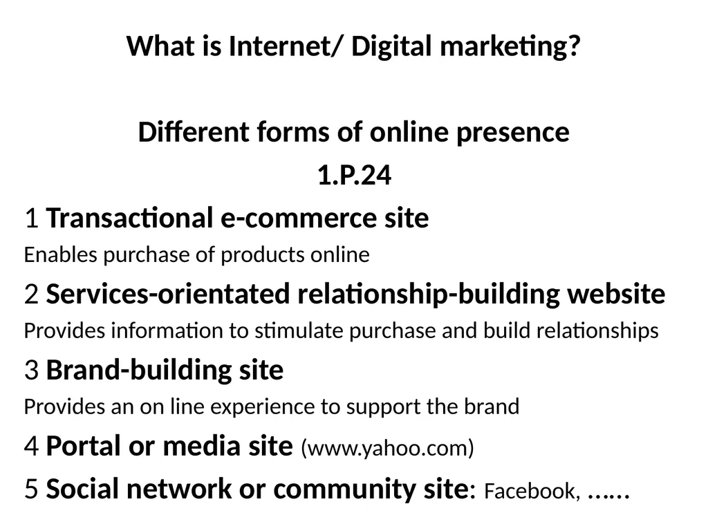 Digital Marketing Digital marketing fundamentals: - slide 31 of 41