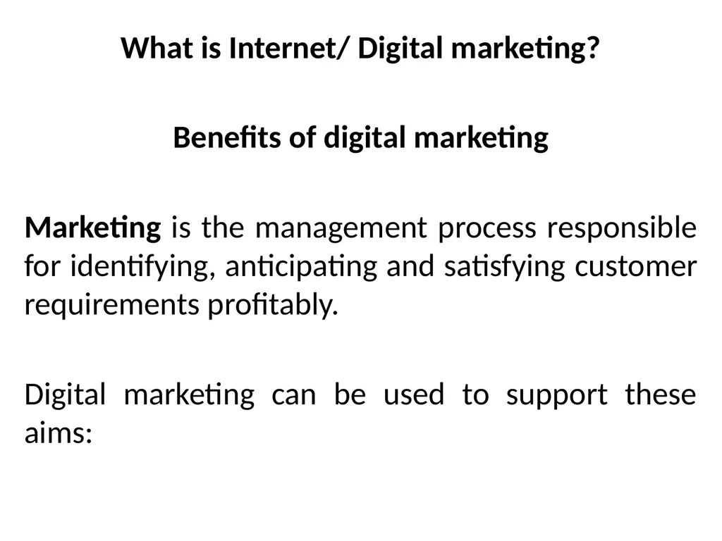 Digital Marketing Digital marketing fundamentals: - slide 32 of 41