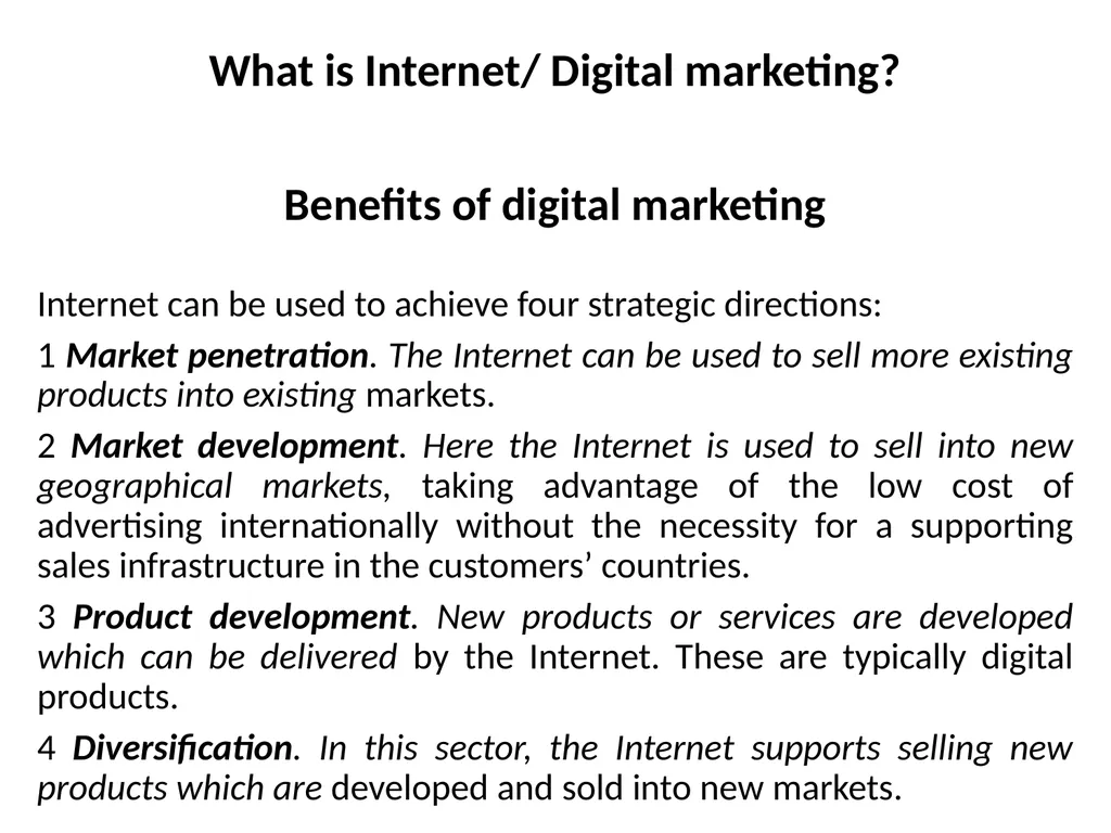 Digital Marketing Digital marketing fundamentals: - slide 34 of 41