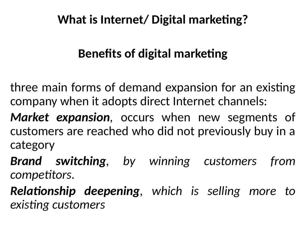 Digital Marketing Digital marketing fundamentals: - slide 35 of 41