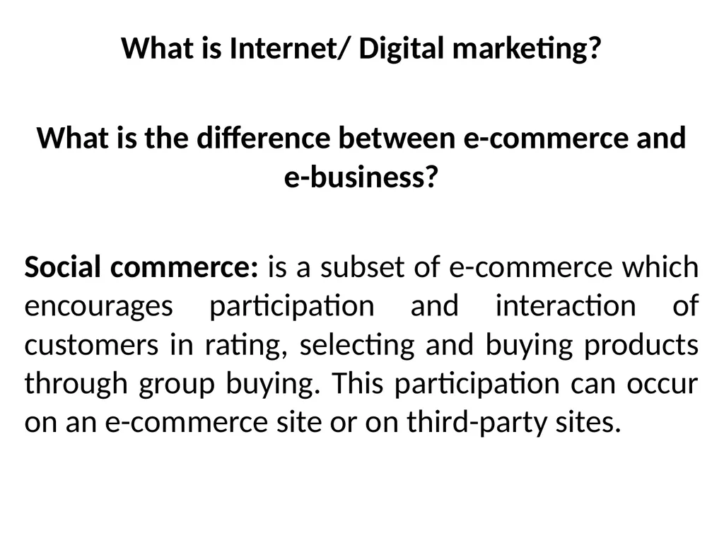 Digital Marketing Digital marketing fundamentals: - slide 39 of 41
