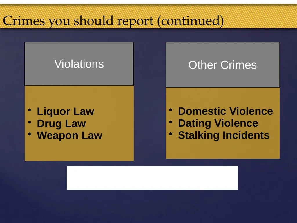 Truman Campus Security Authority Training Goal and - slide 19 of 25