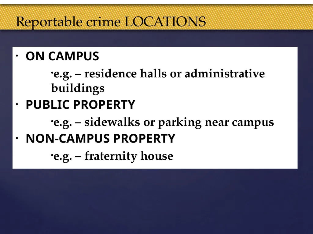 Truman Campus Security Authority Training Goal and - slide 20 of 25