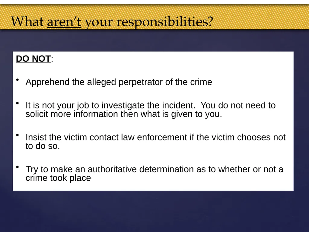 Truman Campus Security Authority Training Goal and - slide 9 of 25