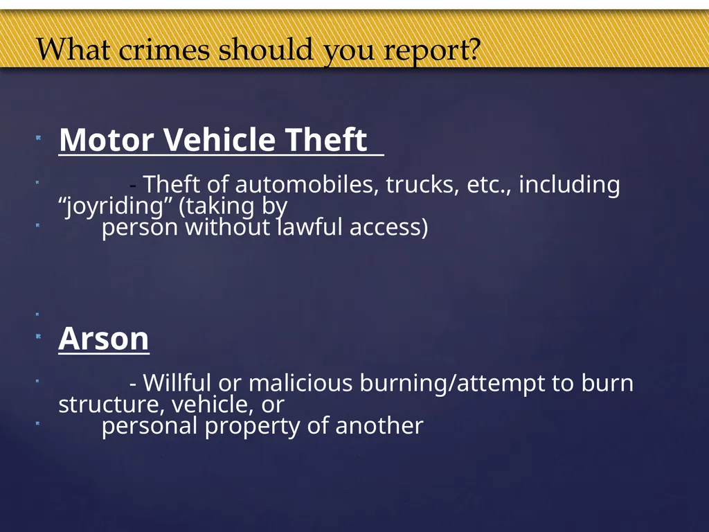 Truman Campus Security Authority Training Goal and - slide 17 of 25