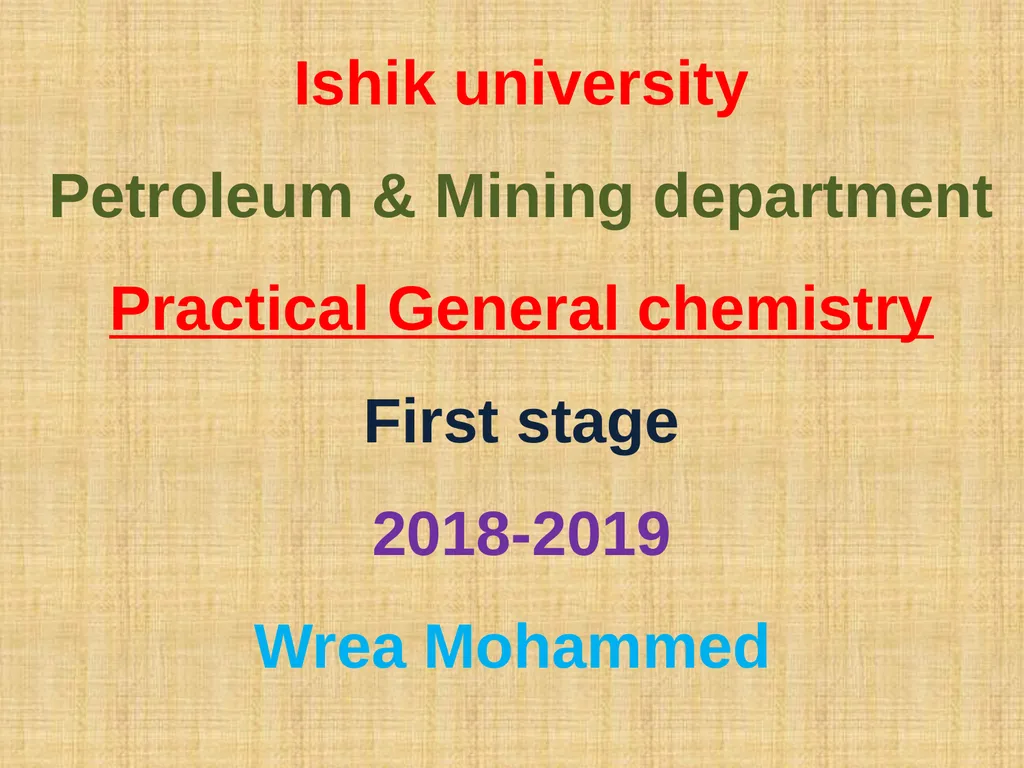 Ishik university Petroleum & Mining department - slide 1 of 17