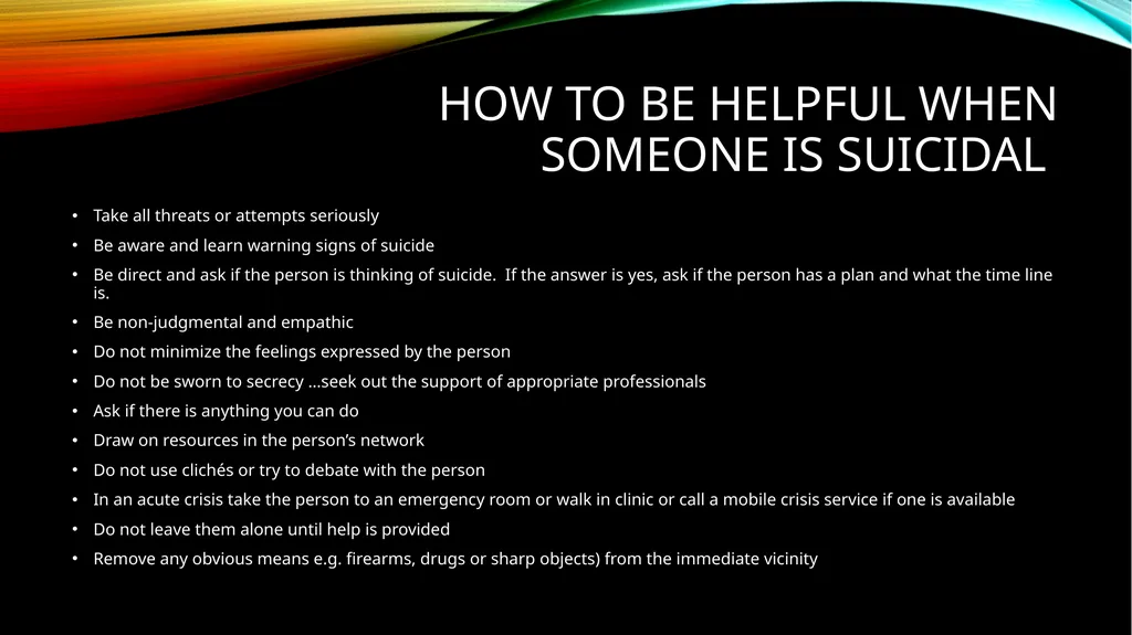 What is suicide? What is world suicide prevention - slide 10 of 12