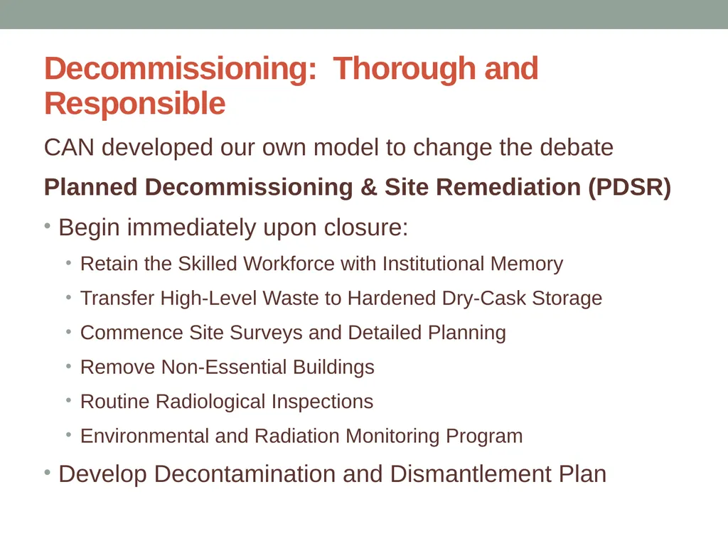 Decommissioning from the front lines history, - slide 10 of 11