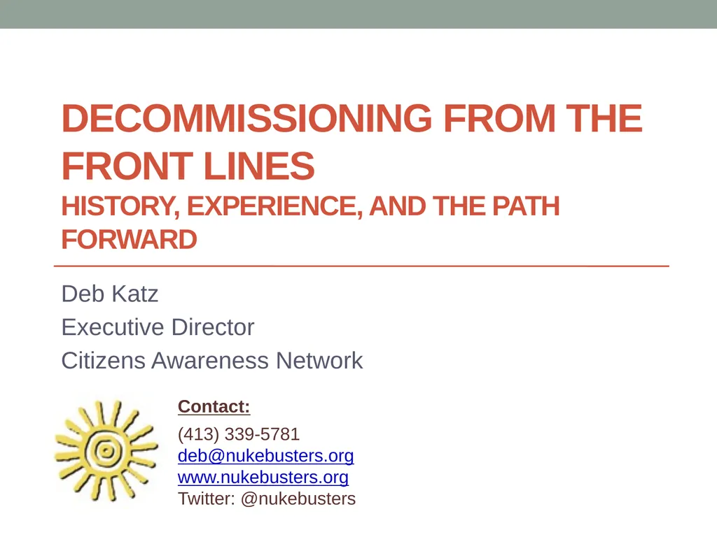 Decommissioning from the front lines history, - slide 1 of 11