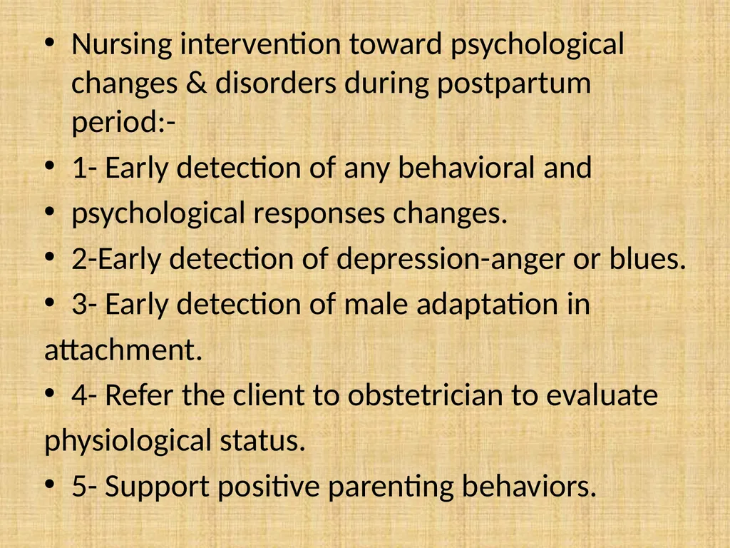 psychological complication, post-partum blues, - slide 30 of 36